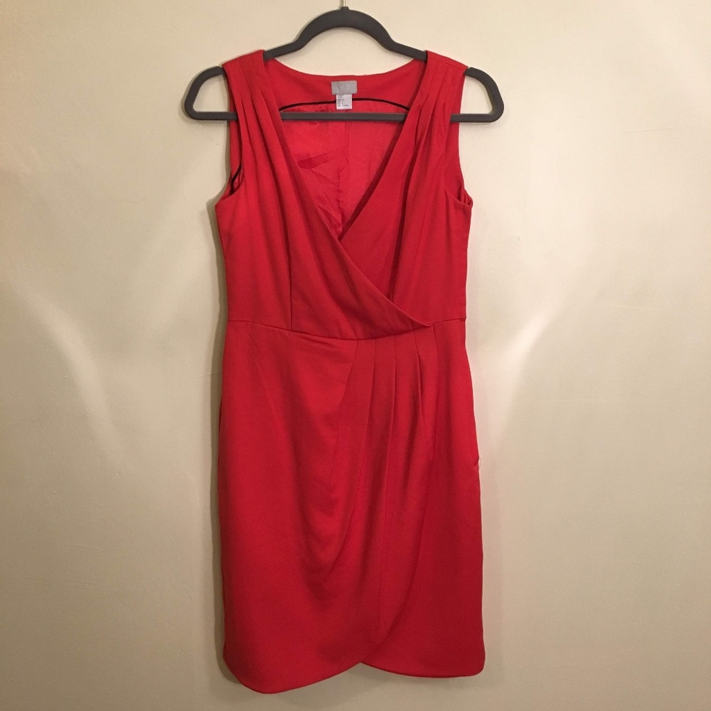 Red H&M V-Neck Dress